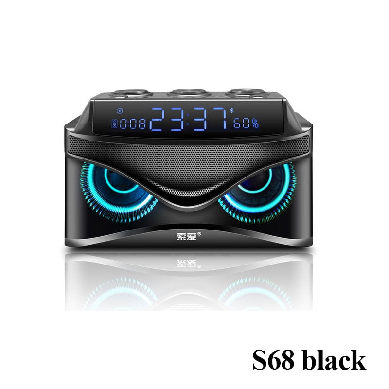 Cool Owl Design LED Display HiFi Sound Bluetooth Speaker