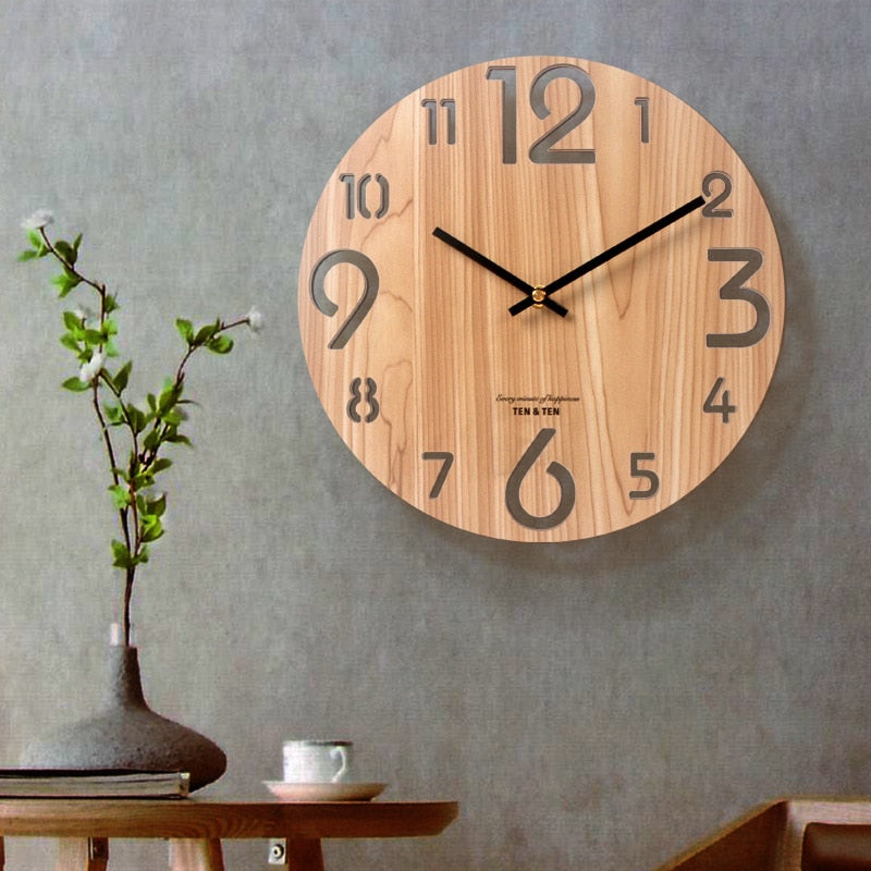 Modern Design Wooden 3D Wall Clock