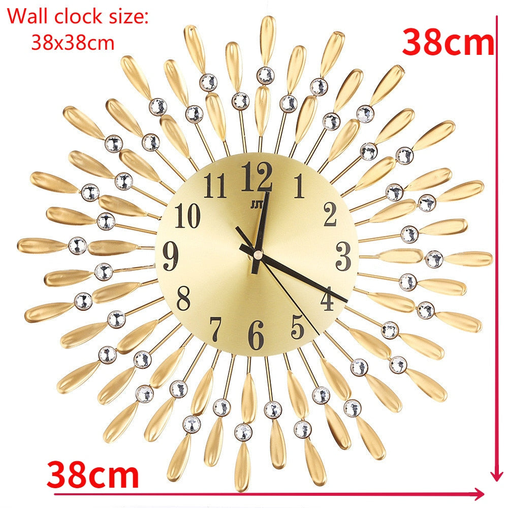 Crystal Sun Modern Style Silent Wall Clock