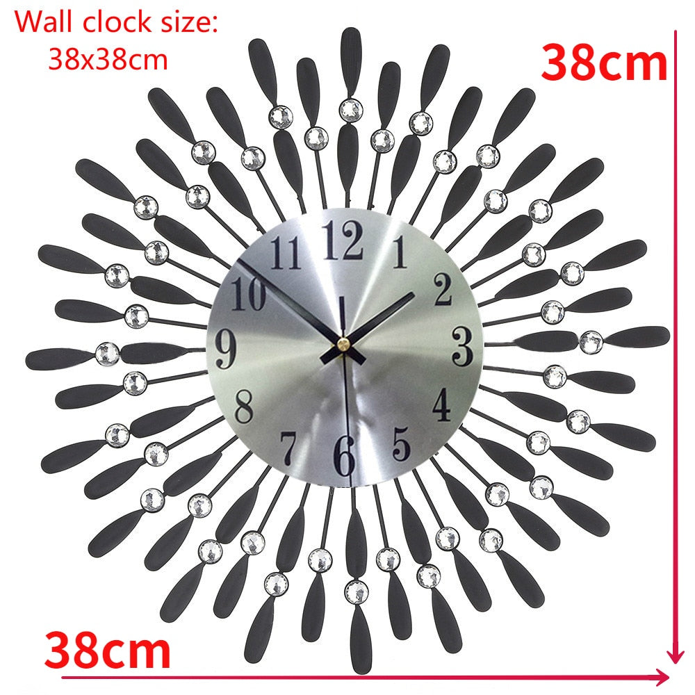 Crystal Sun Modern Style Silent Wall Clock