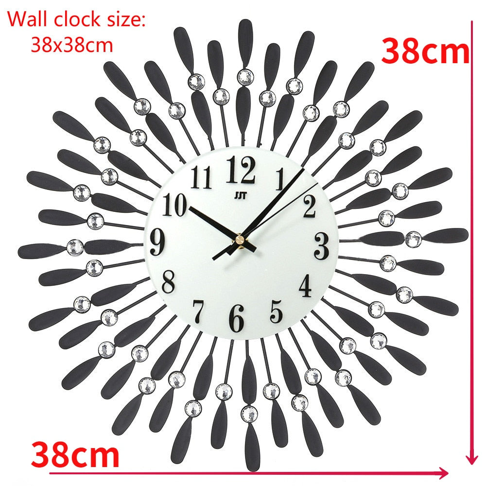 Crystal Sun Modern Style Silent Wall Clock