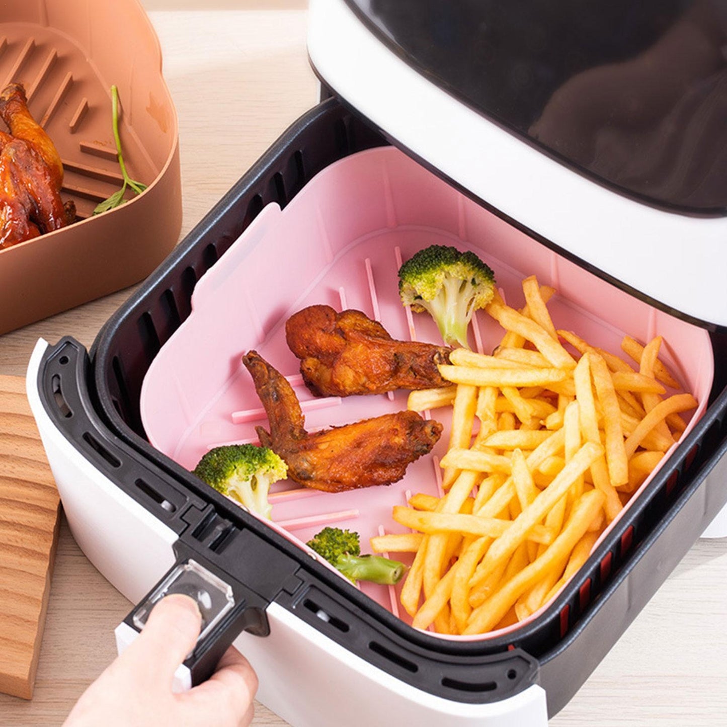 Safe Reusable Silicone Air Fryer Pot Tray