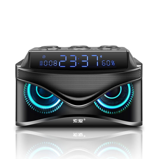 Cool Owl Design LED Display HiFi Sound Bluetooth Speaker