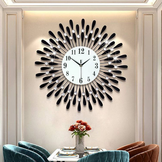 Crystal Sun Modern Style Silent Wall Clock