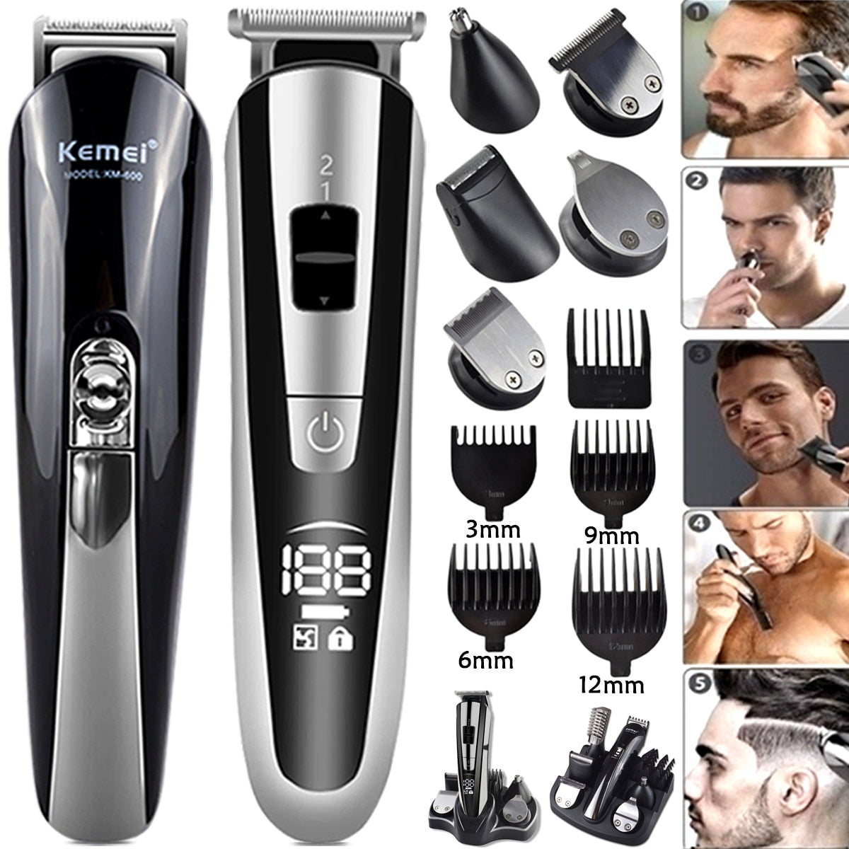 Multifunction Men Portable Electric Hair Trimmer