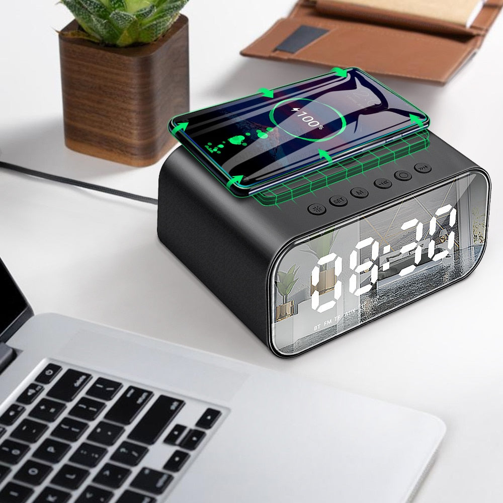 Portable LED Smart Digital Clock Wireless Charger