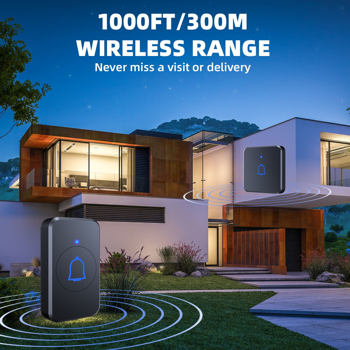 1000Ft With 56 Tones Home Wireless Doorbell